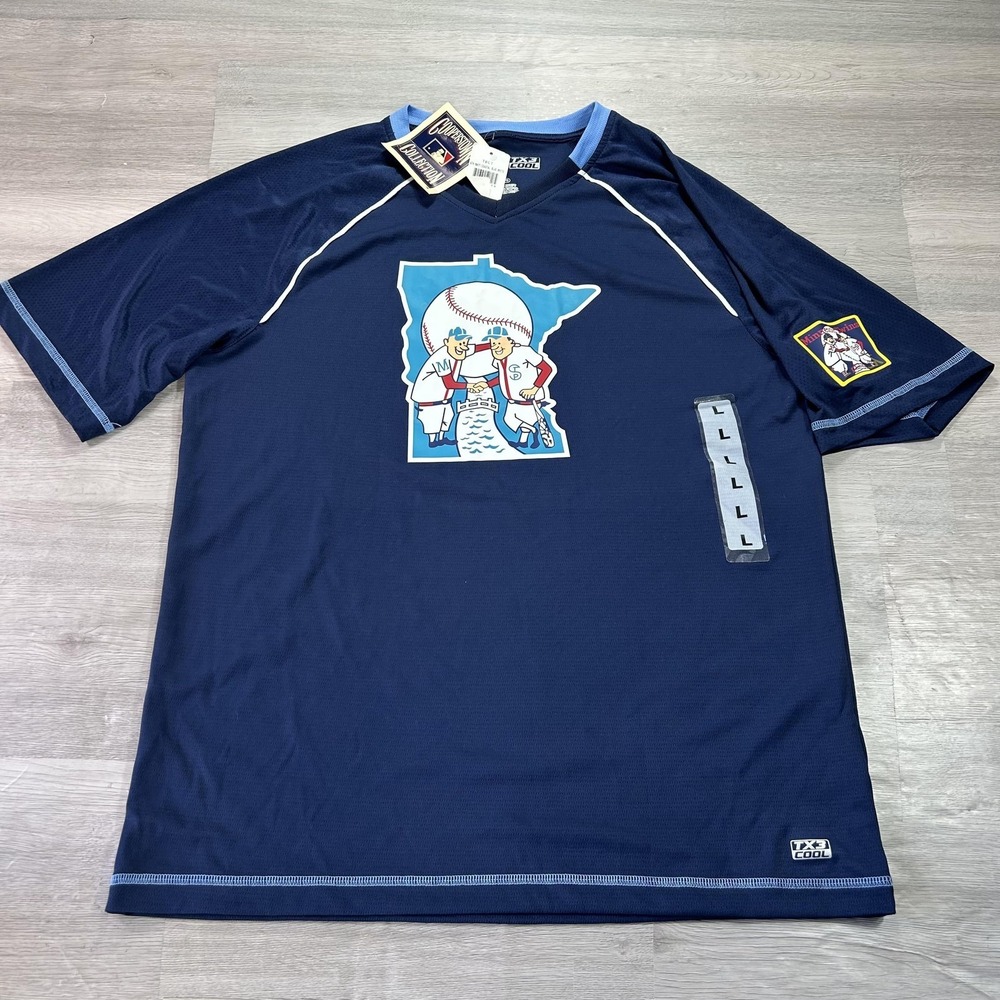 NEW Minnesota Twins Shirt Mens Large Navy MLB Baseball Jersey
